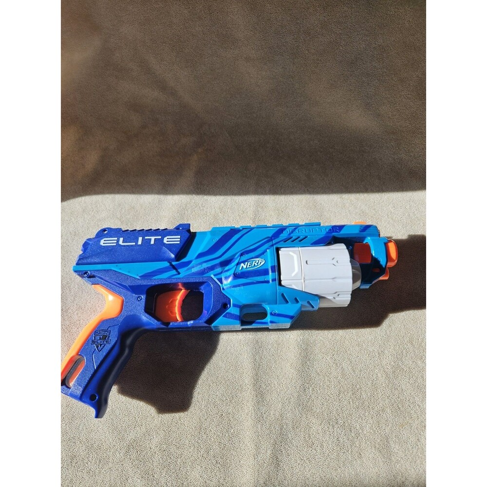 Nerf Disruptor Elite Revolver - Six Shot Revolving Foam Dart Blaster Blue Orange